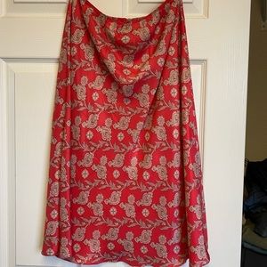 Pink silk Gap skirt. Hits below knee.